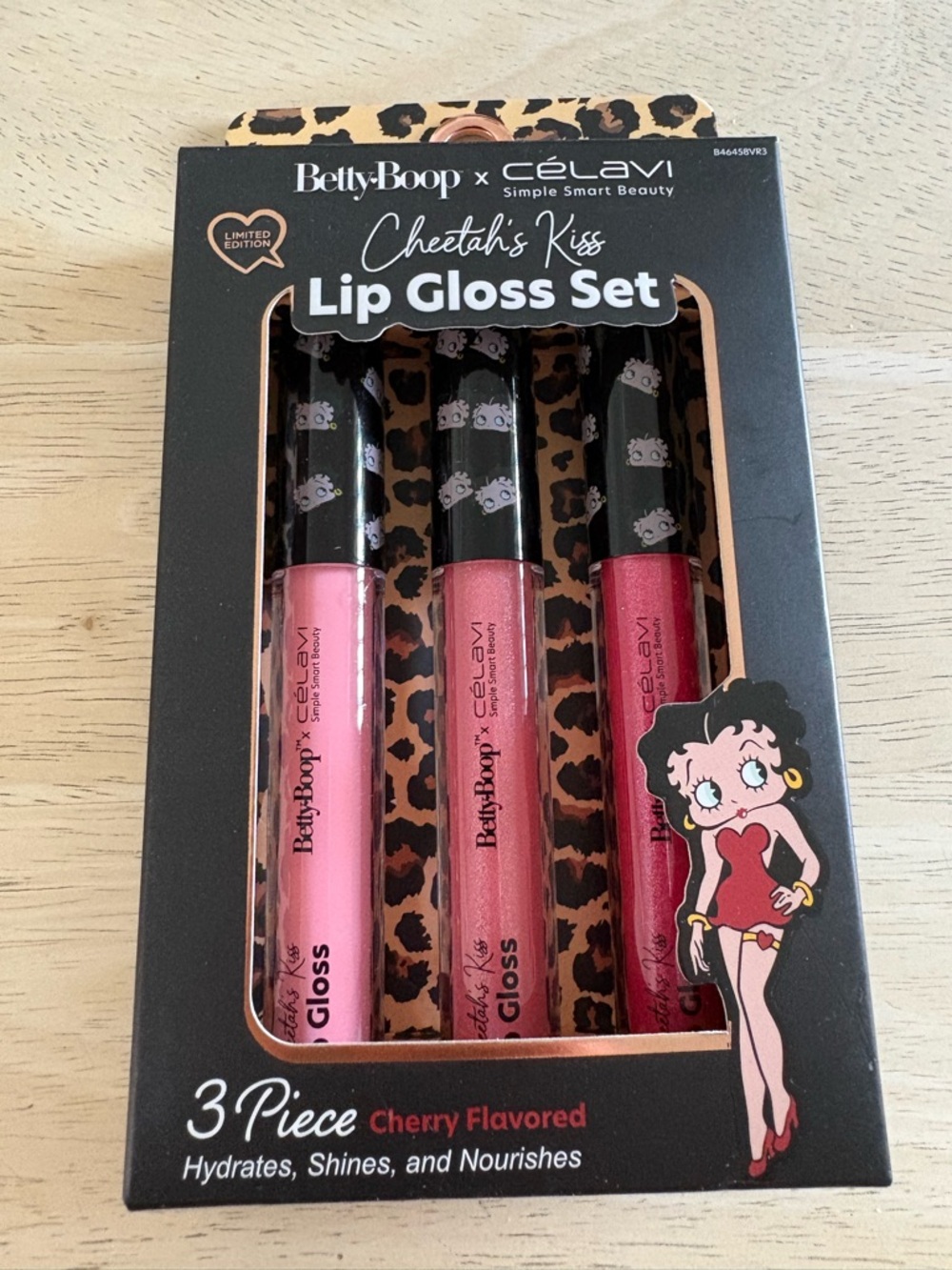 Betty Boop x Celavi Cheetah's Kiss Lip Gloss Set - Pink, Rose, Red